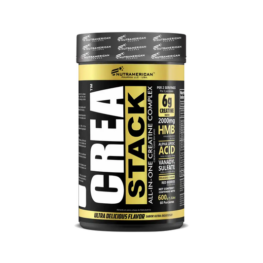 Crea Stack creatina 1.3 lb sabor frutos rojos para fuerza y volumen