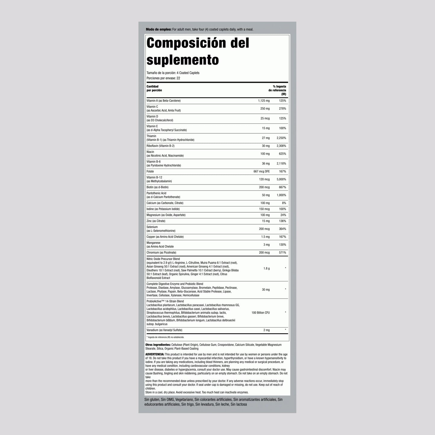 Multivitamínico PipingRock | 90 caps
