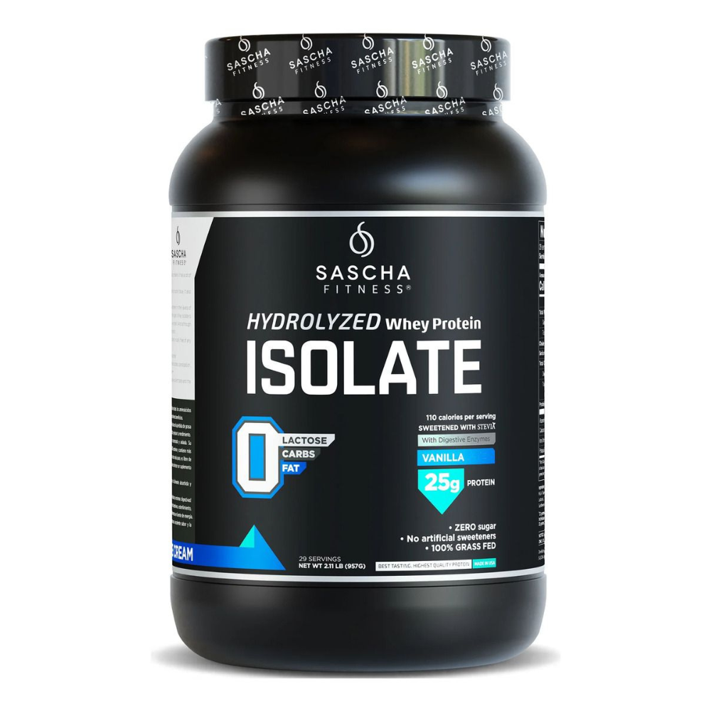 Proteína hidrolizada Isolate Sascha Fitness sabor vainilla Bogotá Colombia